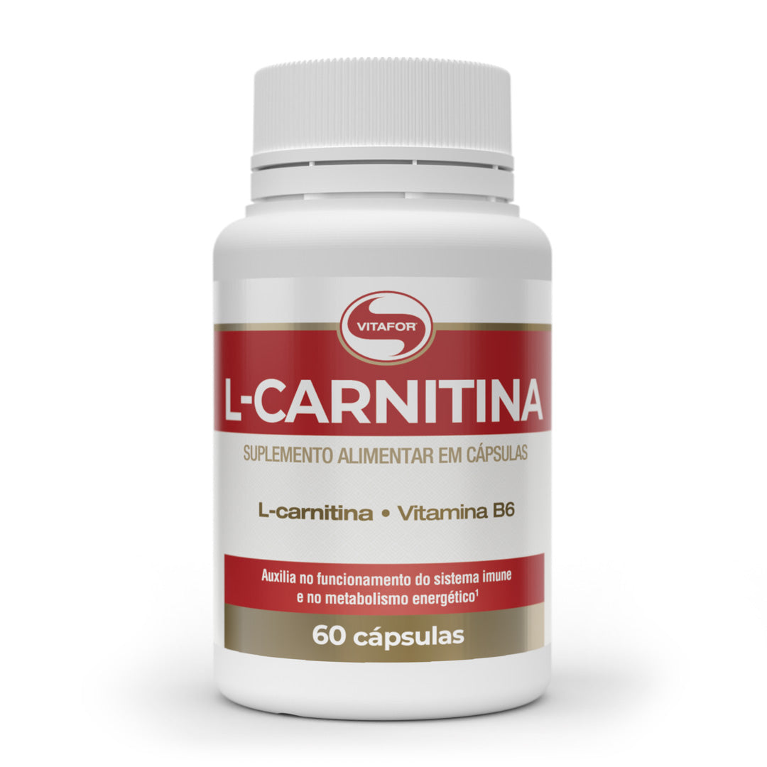 L-Carnitina + Vitamina B6 Vitafor | Energia e Metabolismo | 60 Cpsulas L-Carnitina + Vitamina B6 Vitafor | Energia e Metabolismo | 60 Cpsulas