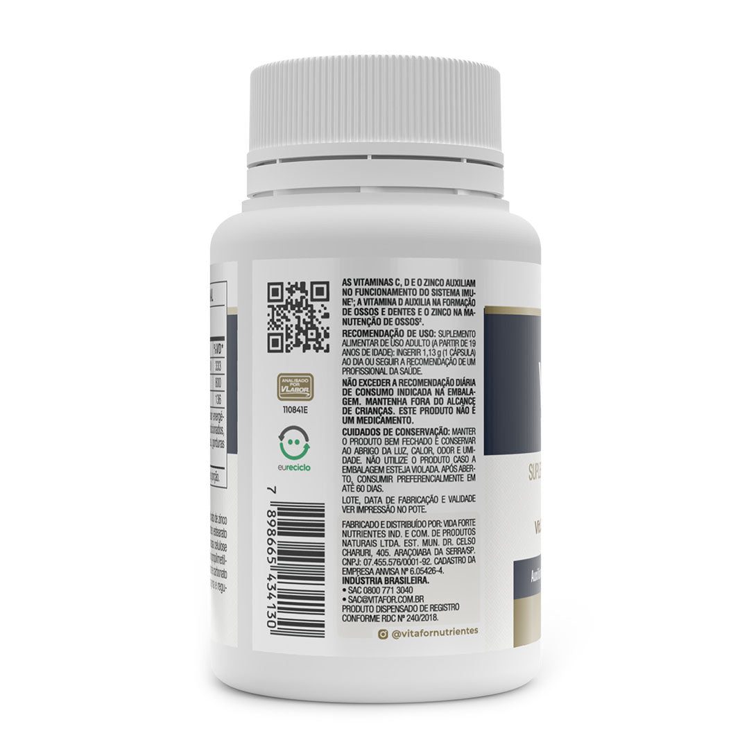Vita D3 + C + Zinco - 60 Comprimidos
