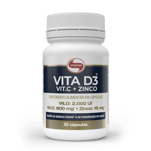 Vita D3 + C + Zinco - 30 Comprimidos
